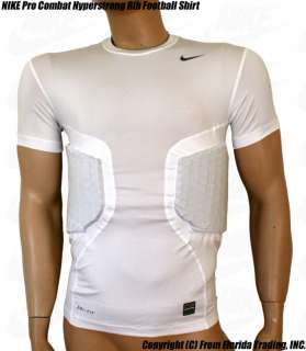 NIKE Pro Combat Hyperstrong Rib Football Shirt(L)White  