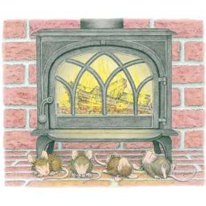   Mouse Wood Mounted Rubber Stamp Feet To Fire HMTR 1053
