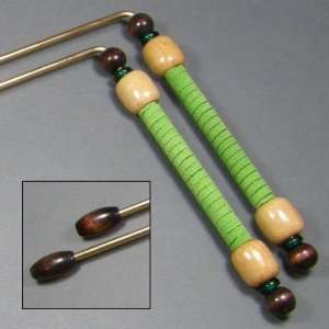 Bronze Dowsing Rods with Leather Wrapped Brass Sleeve Handles, (DR94)