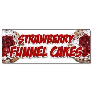 48 STRAWBERRY FUNNEL CAKES DECAL sticker bakery cake cookies pastry 