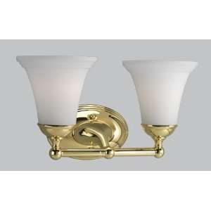  Milia Polished Brass Two Light Vanity Lamp