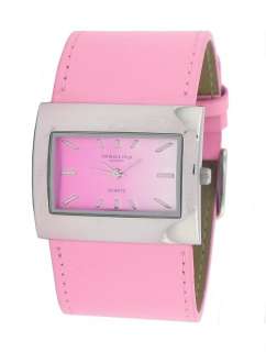 Identity ladies pink leather look strap watch no box  