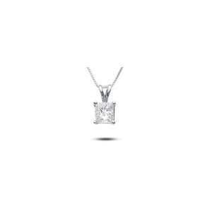 ZALES Certified Princess Cut Diamond Solitaire Pendant in Platinum (H 