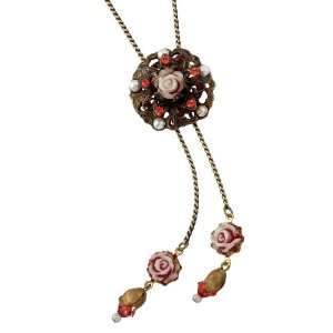 Flower Shaped Medallion Designed with Vintage Roses, Hyacinth Flowers 