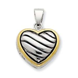  Sterling Silver Gold Plated Heart Locket Jewelry