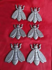 Lot of 6 New Cast Iron Flat Craft Bees Insects  