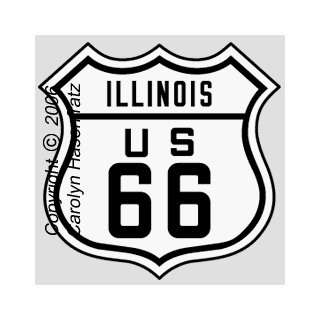  Illinois Route 66 Shield Unmounted Rubber Stamp Arts 