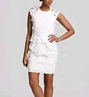 NEW* BCBG White Aveline Rosette Woven Dress M $398  