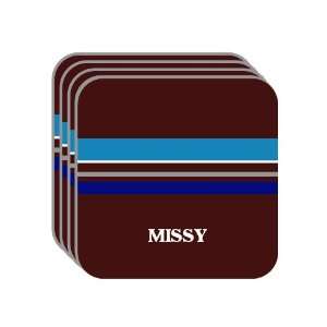 Personal Name Gift   MISSY Set of 4 Mini Mousepad Coasters (blue 