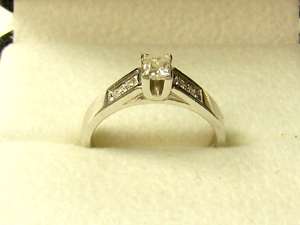 14K White Gold Princess Cut Diamond Engagement Ring/Never Worn  