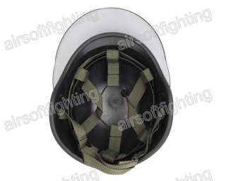 Airsoft M88 PASGT Kelver Swat Helmet with Clear Visor Black  