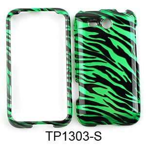  For At&t HTC Freestyle Accessory   Green Zebra Design Hard 