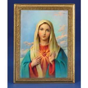  Immaculate Heart of Mary Gold Leaf Plaque 7 1/2