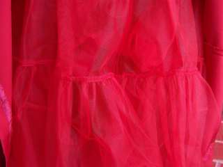 VTG 80 Victor Costa Red Satin Sweetheart Strapless Party Dress Long 