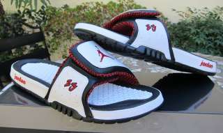 Nike Jordan Hydro 2 Premium White/Red Sandals 456524 101 Sz 8   13 