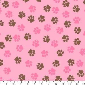  Tossed Paws Anti Pill Fleece (Pink) Arts, Crafts & Sewing