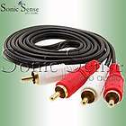 Sonic 6 Feet Black Male to 2 RCA Male Audio Cable 2 Year Warranty NEW