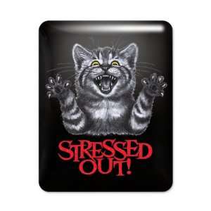  iPad Case Black Stressed Out Cat 