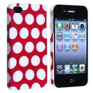   Case compatible with Apple® iPhone® 4 / 4S, Red with White Dot Rear
