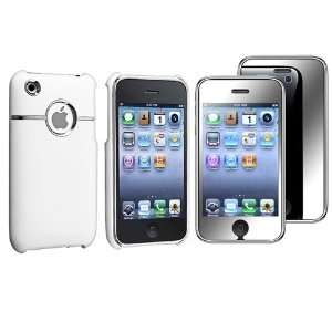   Hard Case Cover w/ Chrome Hole+Mirror Protector For iPhone® 3 G 3GS