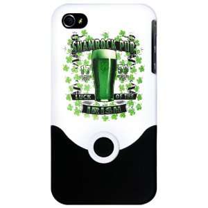  iPhone 4 or 4S Slider Case White Shamrock Pub Luck of the 
