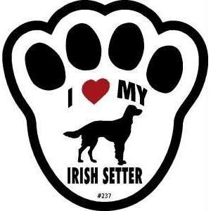  I Love My Irish Setter Dog Pawprint Window Decal Pet 