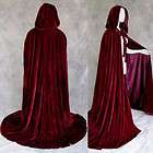 50 in Lined Burgundy Velvet Cloak Cape Wedding Wicca LOTR