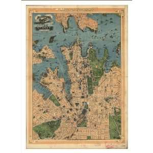 Historic Sydney, Australia, c. 1922 (M) Panoramic Map Poster Print 