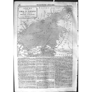  1855 Map Chart Sea Azoff Kertch Yenikale Crimea Cossack 