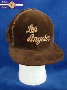 NEW ERA 59FIFTY LOS ANGELES LAKERS BROWN VELVET HAT CAP  