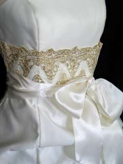 NWT Jessica McClintock 33456 Ivory Bustled Lace Dress 1  