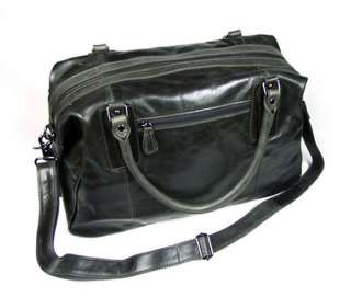 100% Leather Classic Travel Luggage Handbag Cross Body Duffle Gym Bag 