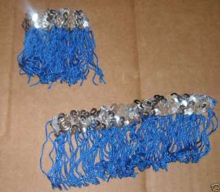 NEW Lot of 4 FRINGE WRISTLETS SEQUIN ROYAL CH/AD DANCE  