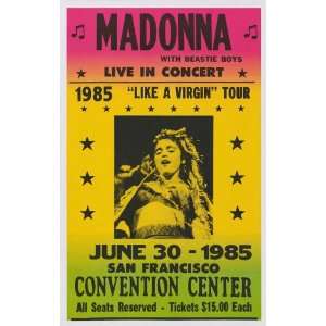  Madonna   The Beastie Boys Concert Poster (1985 
