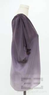 Adam Adam Lippes Purple Ombre Silk Button Up Top Size 12  