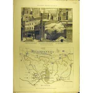  1882 Old London Ludgate Spithead Plan Review Portsmouth 