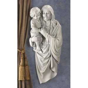  Smiling Christ with Child Wall Sculpture