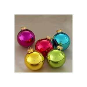   Shiny Jewel Tone Christmas Ball Ornaments 2.5
