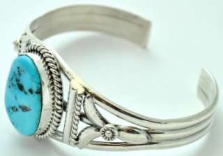 navajo sterling silver sleeping beauty turquoise bracelet made by mary
