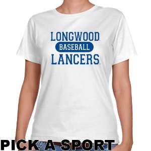  Longwood Lancers Ladies White Custom Sport Classic Fit T 