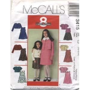  McCalls 3415 Girls Dress and Jacket or Cardigan 8 Great 