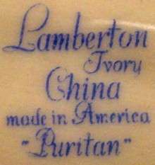 LAMBERTON china PURITAN pttrn Creamer Cream Pitcher Jug  