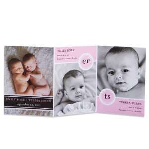  Twins Birth Announcements   Double Initials Blushing By 