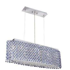   Light Chandelier, Chrome Finish with Sapphire (Blue) Royal Cut RC