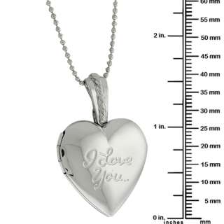 Stunning Heart Shape with I Love You Engraved Locket Pendant With 28 