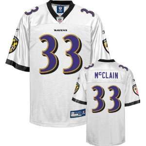 LeRon McClain Youth Jersey Reebok White Replica #33 Baltimore Ravens 