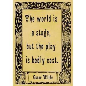  Mounted A4 Size Parchment Poster Oscar Wilde Stage