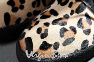 vb HOMME Leopard Print Haircalf Lace Up Boots BROWN, BEIGE 4TJ  