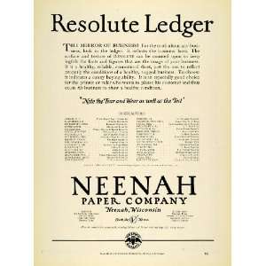  1925 Ad Neenah Paper Co Logo Resolute Ledger Wisconsin 