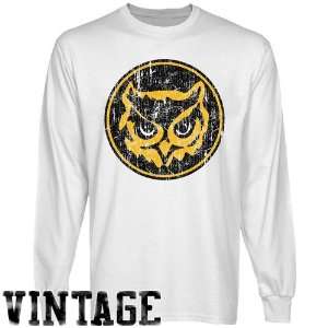  Kennesaw State Owls White Distressed Logo Vintage Long 